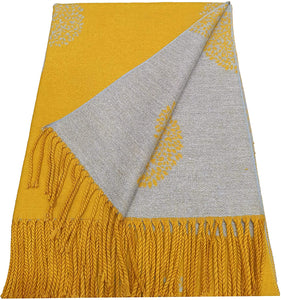 World of Shawls WINTER WARMER Reversible Thick Long Mulberry Tree Print Fashion Scarf Blanket Wrap - World of Scarfs