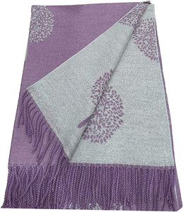 World of Shawls WINTER WARMER Reversible Thick Long Mulberry Tree Print Fashion Scarf Blanket Wrap - World of Scarfs