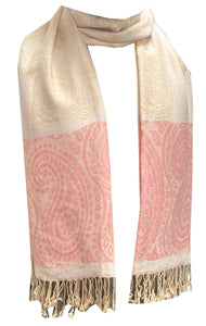 Elegant Reversible Pashmina-Feel Shawl Scarf - Two-Sided Print with Self-Embossed Detailing - World of Shawls