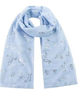 Glitter Dog Print Scarf - All Seasons Lovely Soft Scarf Wraps Shawl Scarves - World of Scarfs